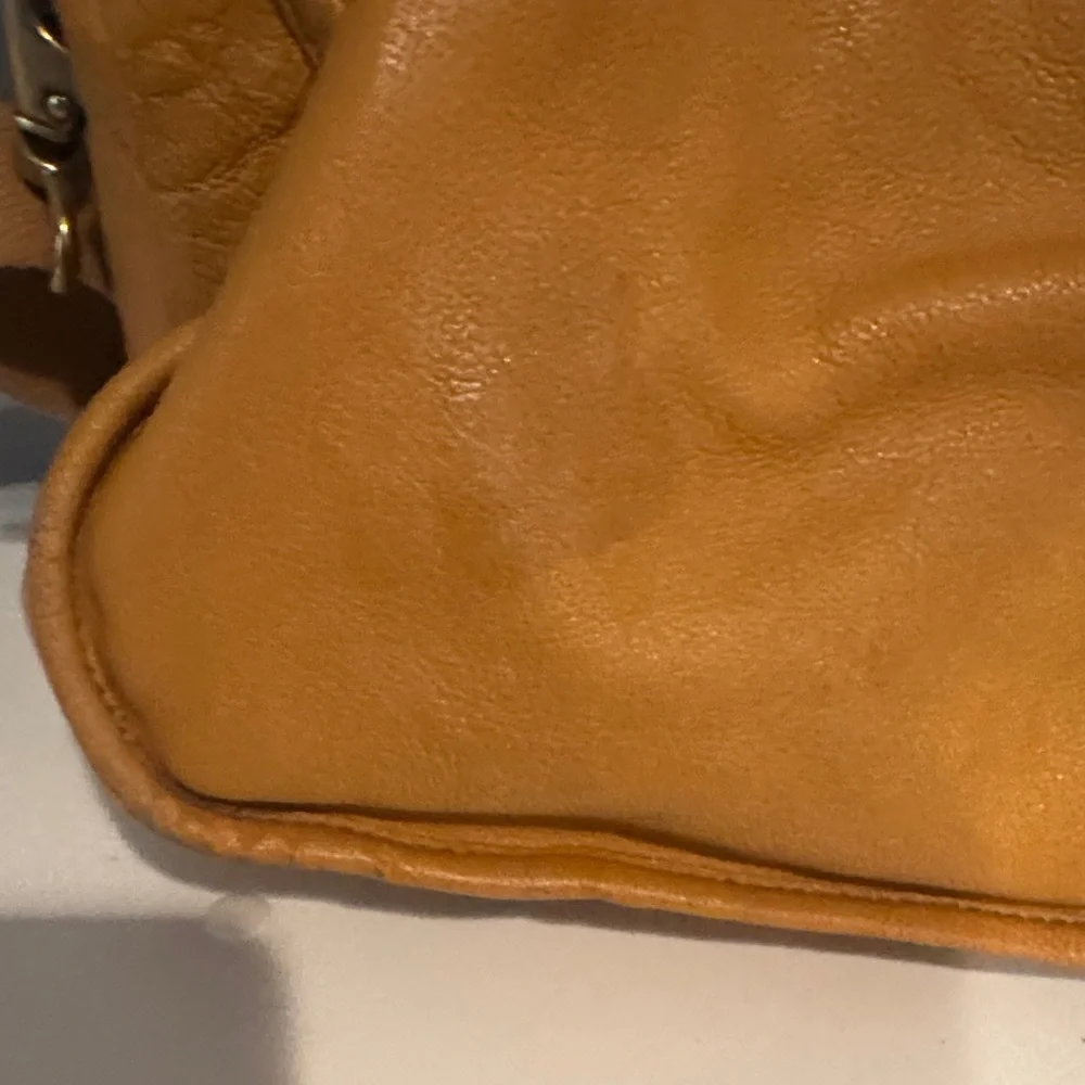 Fossil Yellow Leather Messenger/ Satchel with Brown Trim